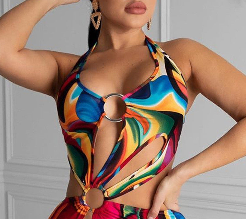 Summer Hollow Out Halter Dress Sexy  Beach Wear